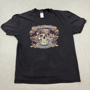 Harley Davidson T-Shirt Mens Black XL